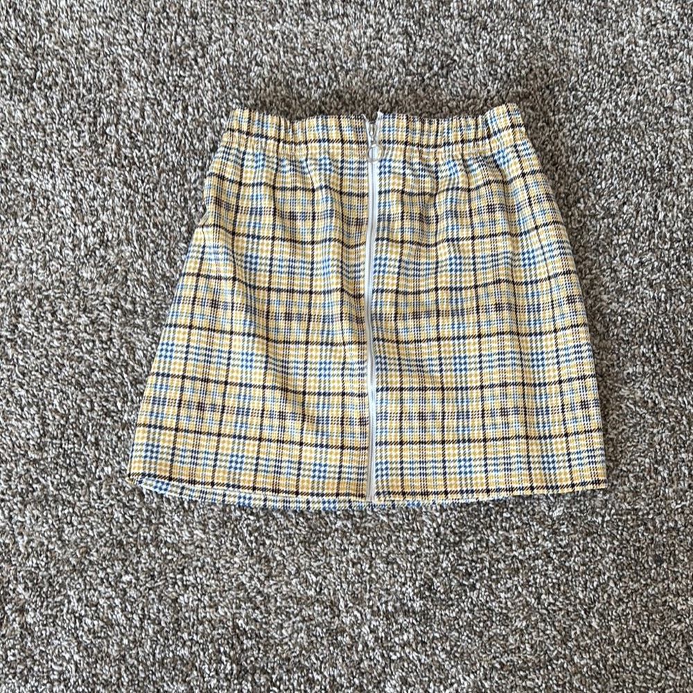 Plaid Yellow and Blue Women's Skirt